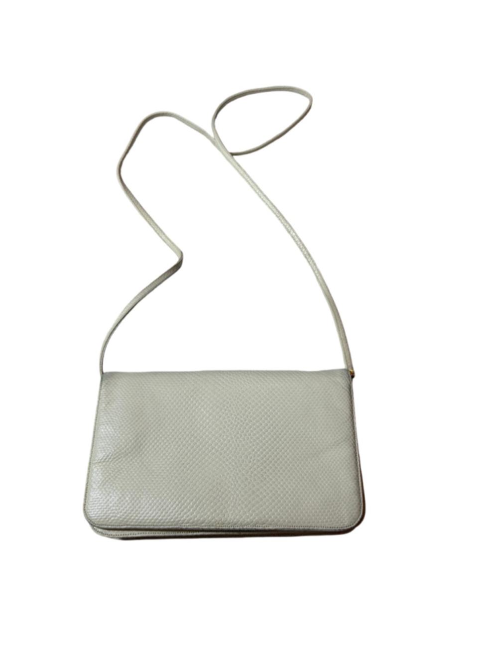 Vintage Judith Leiber Ivory Textured Crossbody Clutch Evening Bag Purse